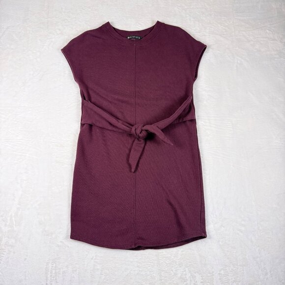 Athleta Embrace Burgundy Sleeveless Tie-Waist Dress XXS - Picture 1 of 8